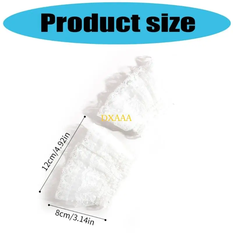 DXAA Mangas encaje transpirable Flotings ajuste elástico cómodo para ejercicio aire libre Uso diario blanco