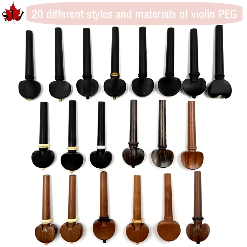 Chevilles de réglage de violon professionnelles, accessoires en bois de Jujube naturel/ébène/palissandre, 4/4.3/4.1/2.1/4, 4 pièces