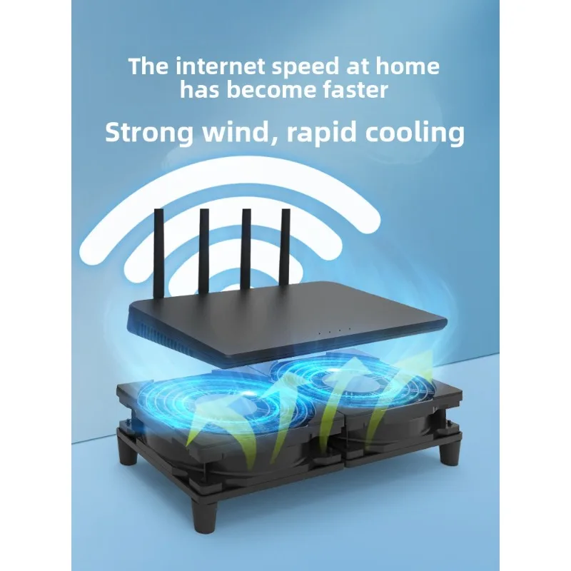 Ultra-quiet Router Cooling Base Fan Bracket 5V USB Fan Radiator Wifi Cooling Light Cat Projection