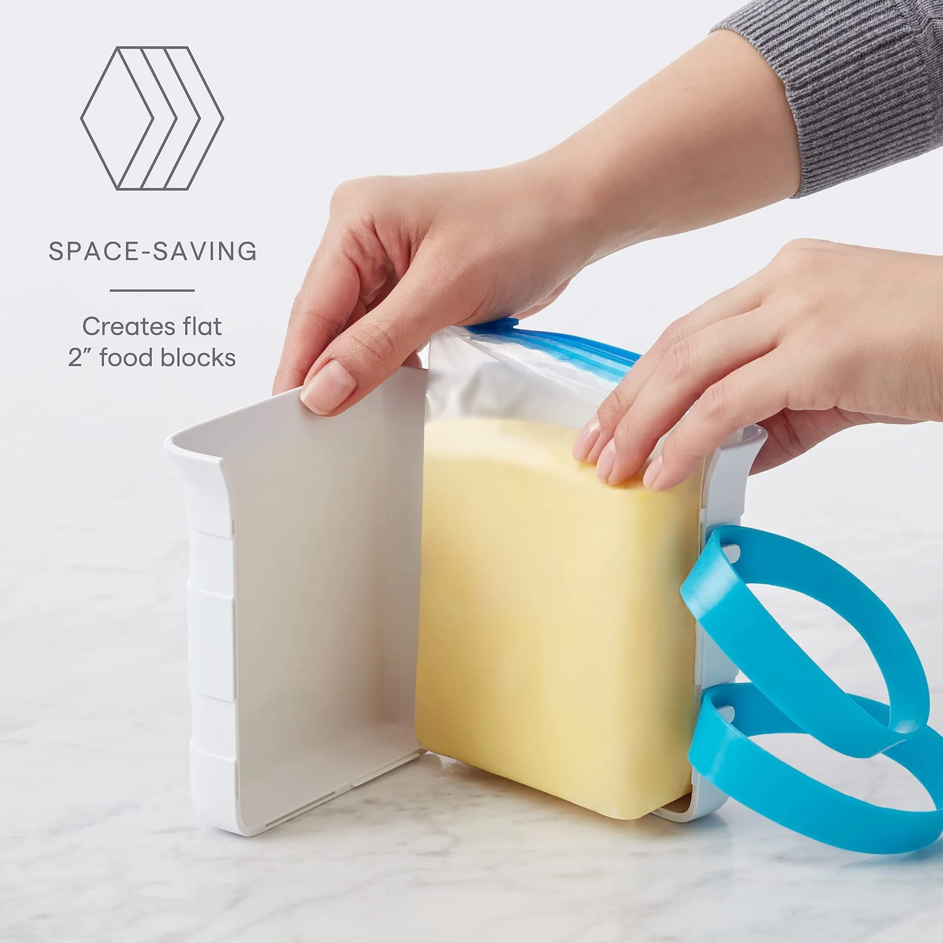 Qeuhehdi Food Block Maker 3D Soup Freezing Mold Kitchen Ice Making Tool Food Freezer Container Molds for Soup Broth Sauce Butter