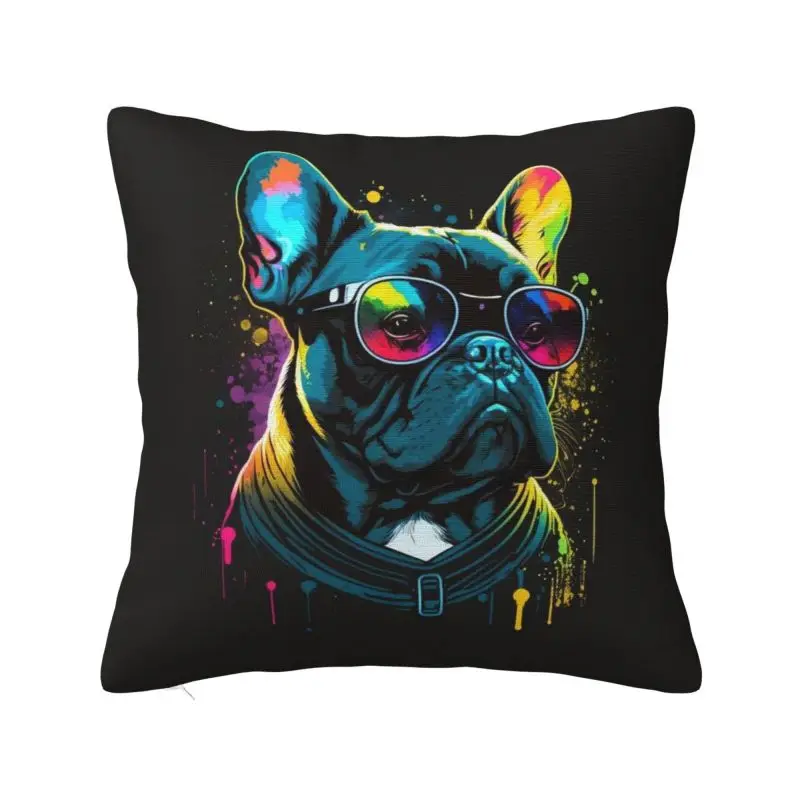 

Custom Cool French Bulldog Square Pillow Case Home Decorative 3D Double-sided Printing Pet Dog Cushion Cover for Car