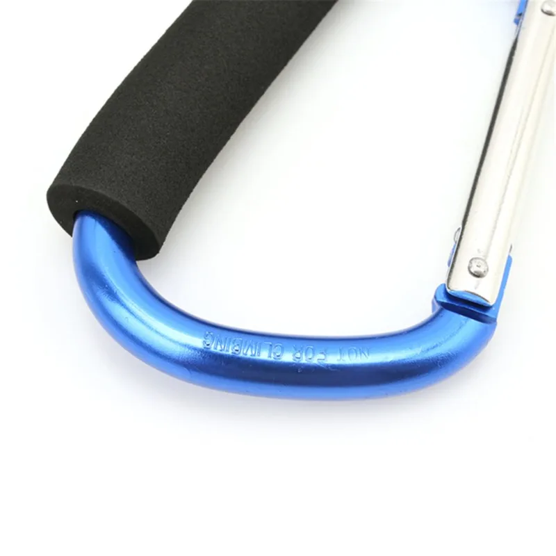 Großer Karabiner, Kinderwagen-Haken, Organizer, Aluminium, D-Ring, Federverschluss, Schlüsselanhänger-Clip, Tragegriff zum Aufhängen von Geldbörsen, Einkaufstaschen – Detail 23