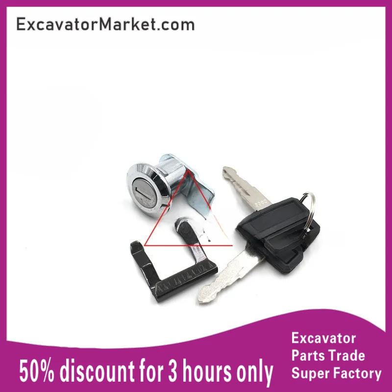 Excavator Spare Doosan Daewoo DH60 150 220 225-5-7 Side door lock cylinder Side door lock cylinder Key Excavator accessories