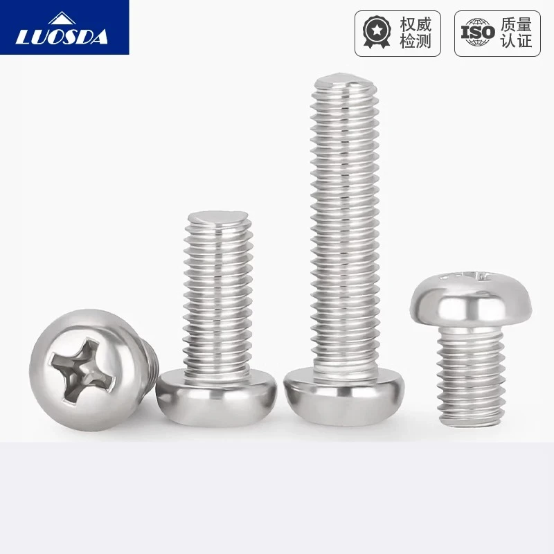 304 Stainless Steel Cross Round Pan Head Phillips Machine Screw Button Head Cap Cross Bolt M4 M5 M6 M8