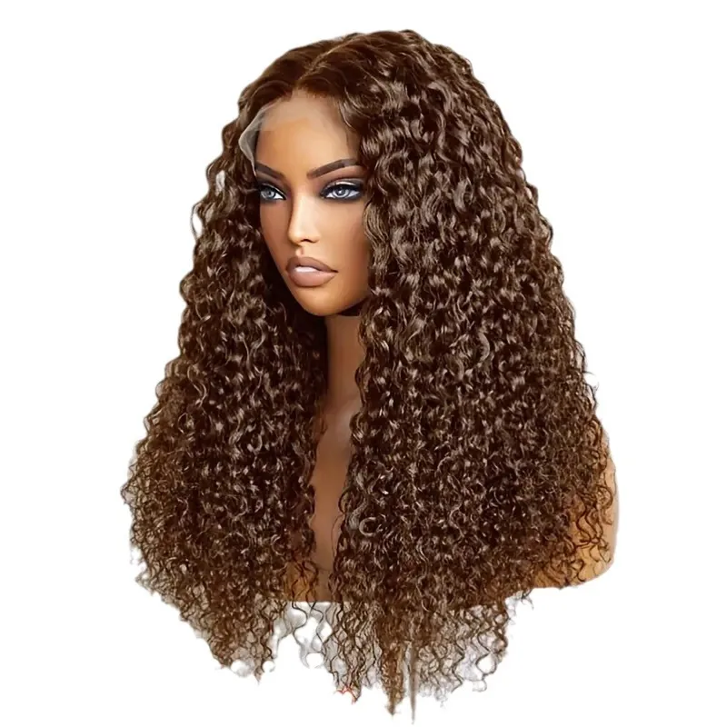 Dark Brown Lace Front Wig, Honey Blonde Curly Wig, Ombre High Gloss Wig, Lace Deep Wavy Front Wig