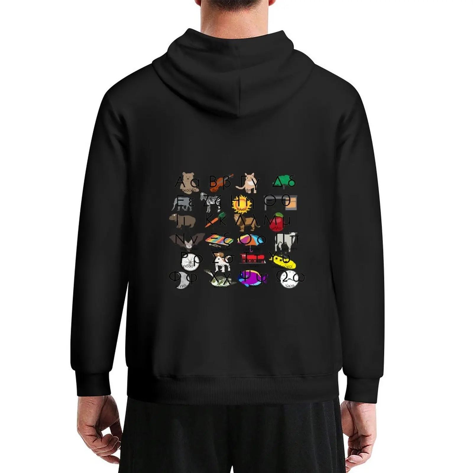 

The Greek Alphabet Letters Words & Pictures Hoodie blouse male clothes clothes for men men hoodie