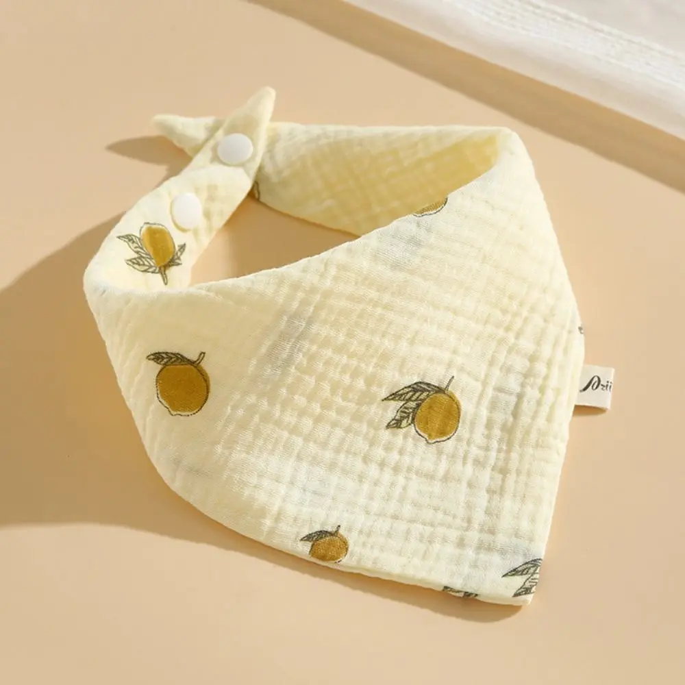 Printing Baby Muslin Bibs Baby Drool Bibs Cotton Snap Button Burp Cloths Soft Ruffle Saliva Towel Toddler