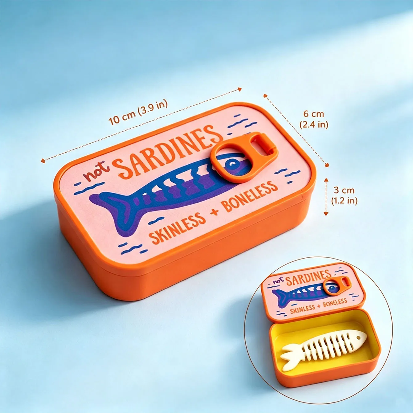 3D Printing Sardine Tin Jewelry Box Necklace Earrings Square Canned Jewelry Storage Box Open Cover Technology Portable Storage