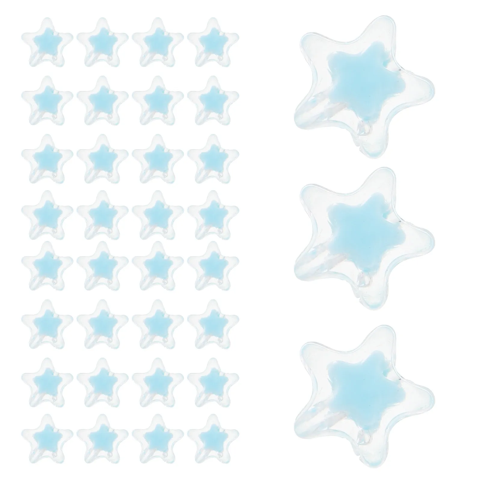 100Pcs Acrylic Star Beads Bulk for Jewelry Making DIY Crafts Keychains Wind Chimes Independence Day July 4Th Festive Decor Star