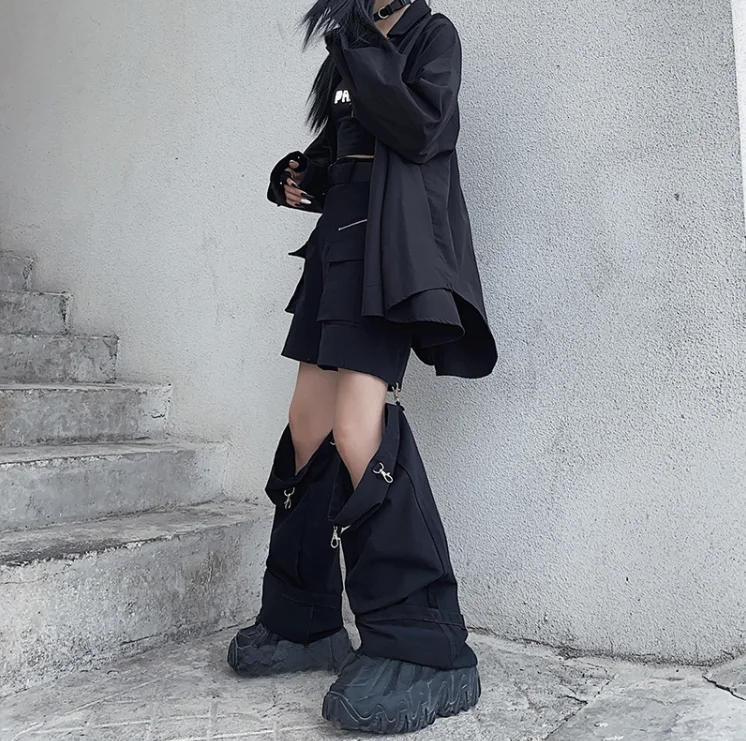 

Dark Style Casual Loose Wide Leg Pants Detachable High Waist Straight Leg Trousers Slimming Effect Summer Fashion Women's Jeans