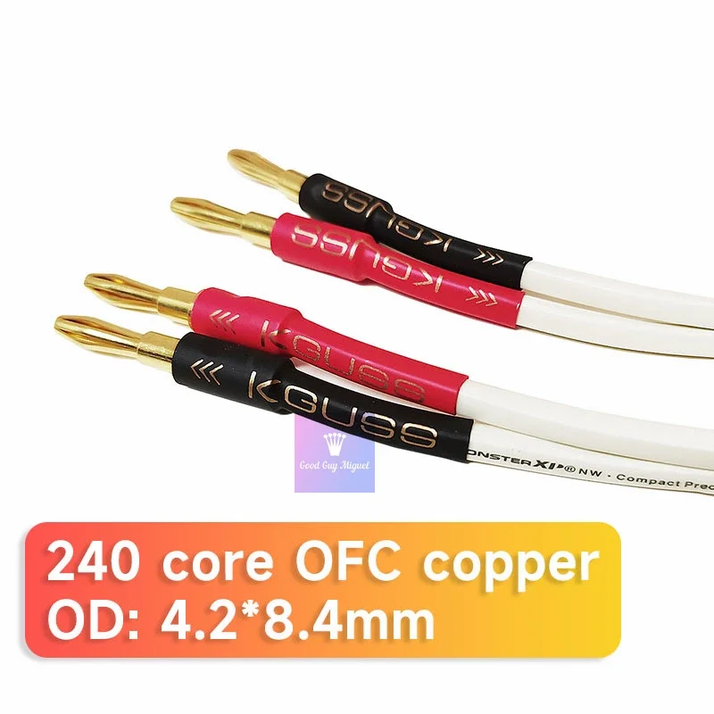 Cavo per altoparlanti stereo da una coppia con connettori a banana per cavo audio Hi-Fi Hi-End per audiofili per altoparlante amplificatore