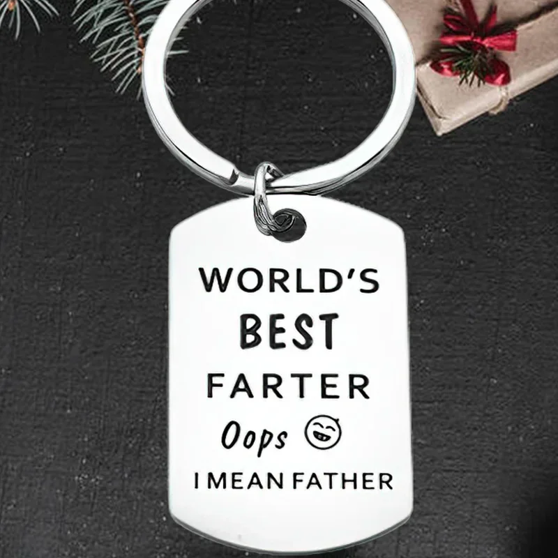 Cute Father's Day Keychain Pendant World's Best Farter I Mean Father Funny Key Chain Keyring