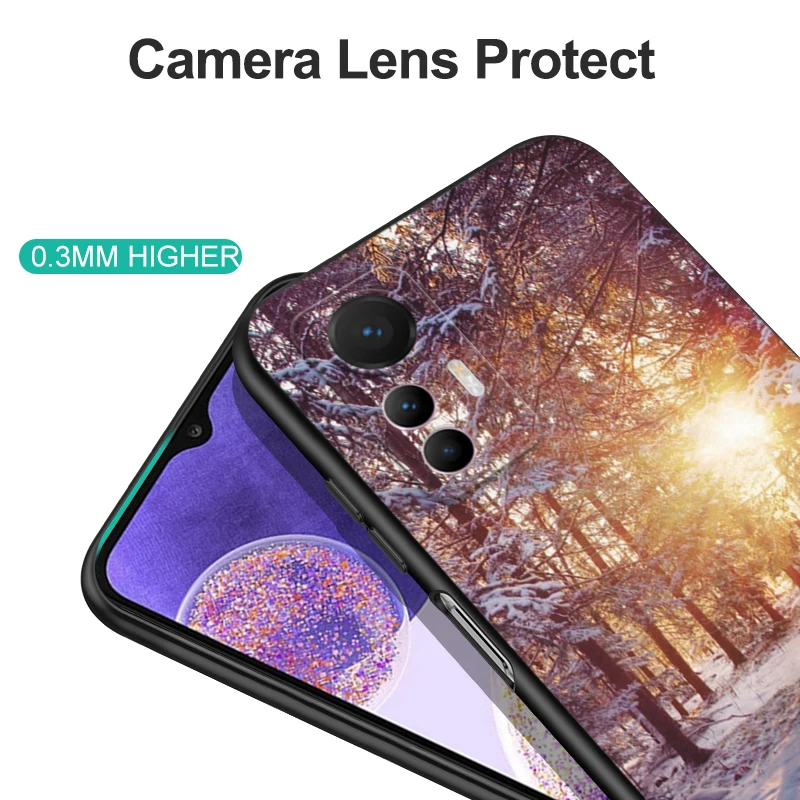 For Xiaomi 12 Case For Xiaomi 12 Pro 12X 12 Lite Cover Xiaomi12 mi 12 X 12pro mi12 Case Black Tpu Case winter christmas girl