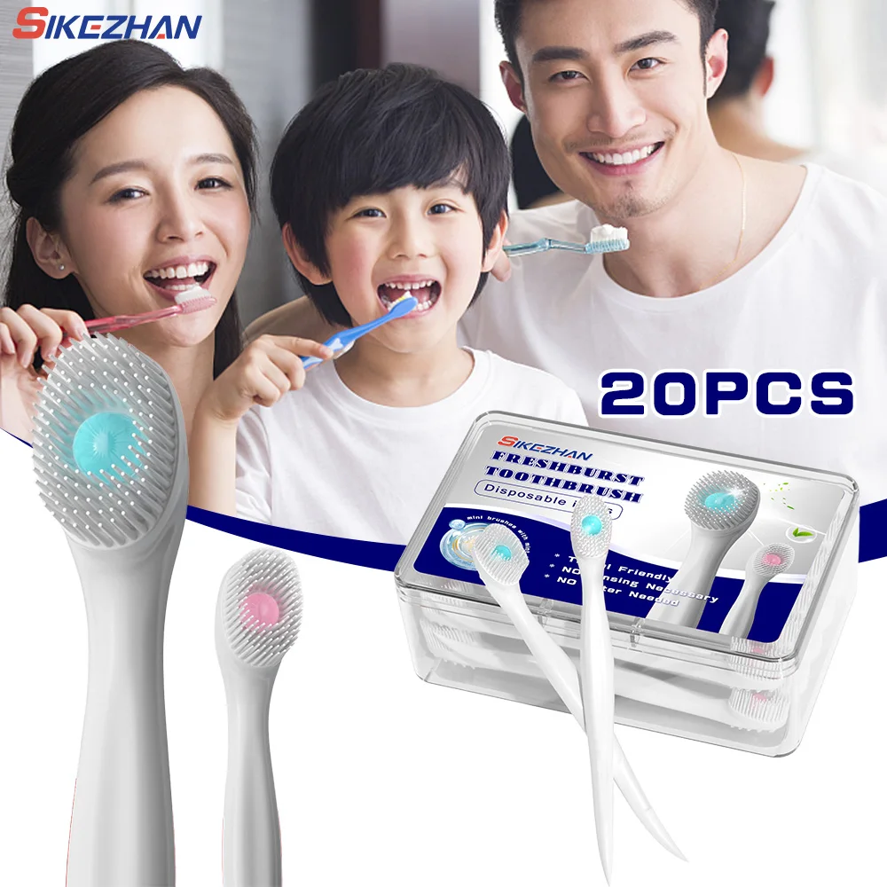 

20PCS Portable Travel Toothbrush Mini Exploded Bead Toothbrush Disposable Adult Cleaning Toothbrush Individually Packaged