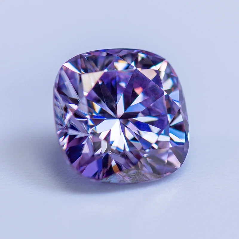 

Wholesale Moissanite Stone Light Purple Color Cushion Cut Lab Grow Diamond for Charms Women Jewelry Making Materials with GRA Ce