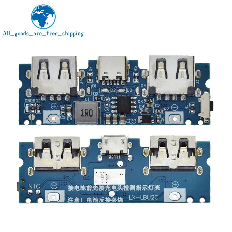 1/3PCS Micro/Type-C USB 5V 2.4A Dual USB 18650 Boost Battery Charger Board Mobile Power Bank Accessories For Phone DIY image 6