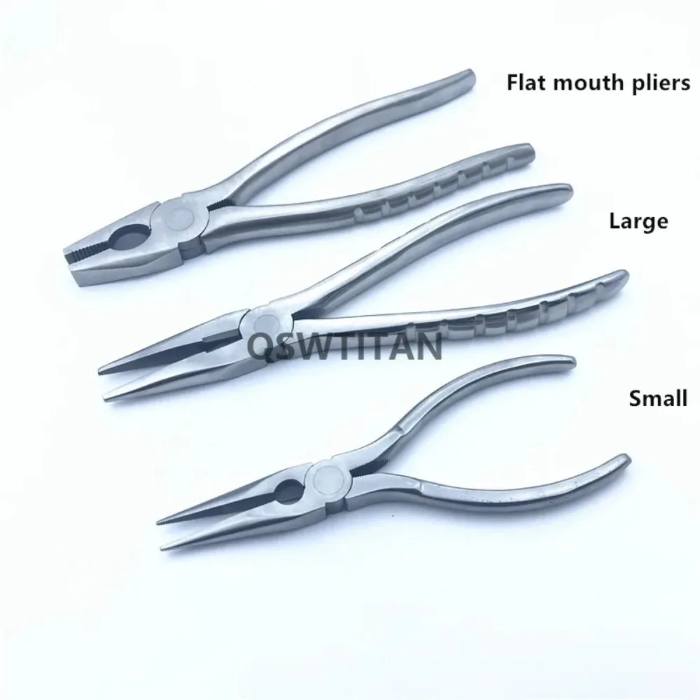 Flat Nose Pliers with Serrated Jaws Kirschner Wire Cutter steel Needle forceps Orthopedics Pet Instrument