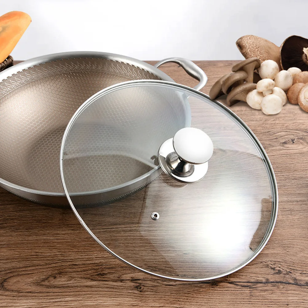 

1Pcs Multi-Functional Pot Cover Heat Resistant Splash-Proof Visible Food Protective Lid Cooking Pot Overflow Cover Kitchen