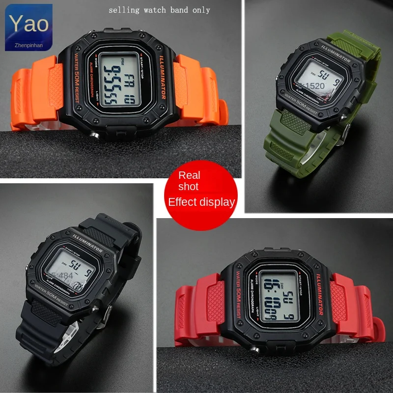 silicone strap Suitable for Casio Casio watch W-218H/W737H/MRW-200 /AE1200/AEQ-110 series resin silicone watch strap 18mm