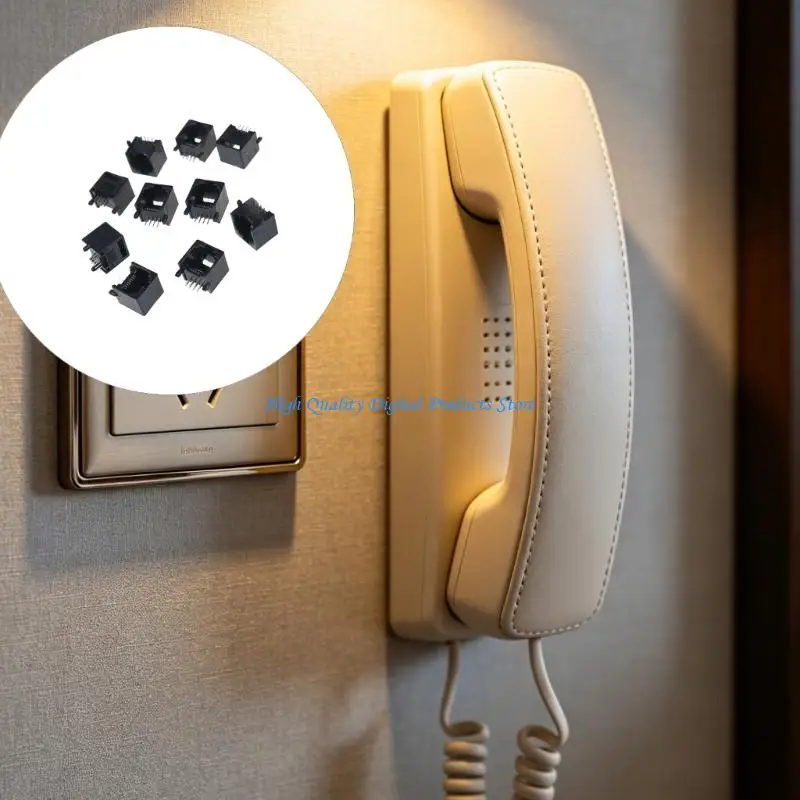 U2JE 10Pcs RJ11 Telephone Outlet 8P8C Modular Networking Horizontal