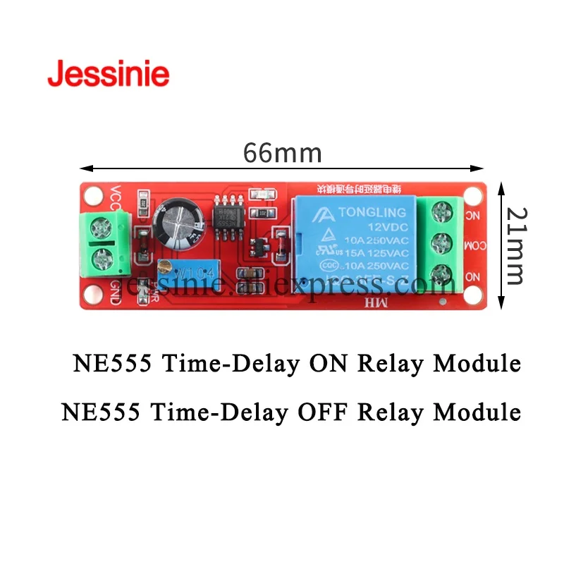 DC 5V/12V Time Delay Relay NE555 Time ON/OFF Relay Module Timer Control Switch 12V Automotive Electronics Delay Monostable