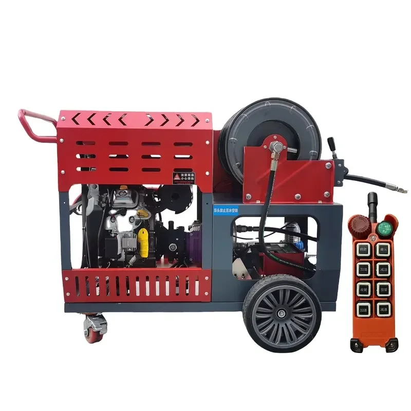Remote Control 200bar Drain Unblocking Machine High Pressure Sewer Jetter Drain Cleaning Machine for Sewer Blockages