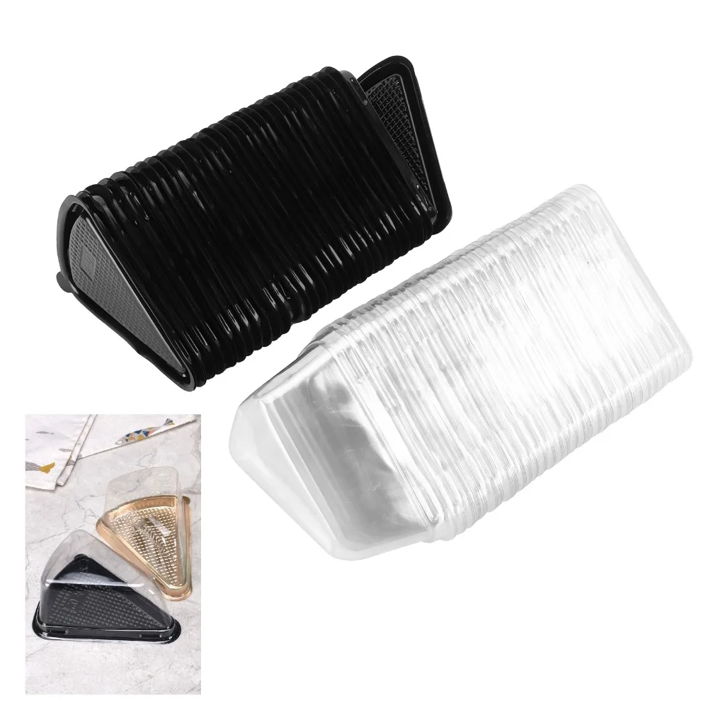 100PCS PET Triangle Cake Slice Container Transparent Stackable Cheesecake Container Food Grade Odorless Dessert Packaging Box