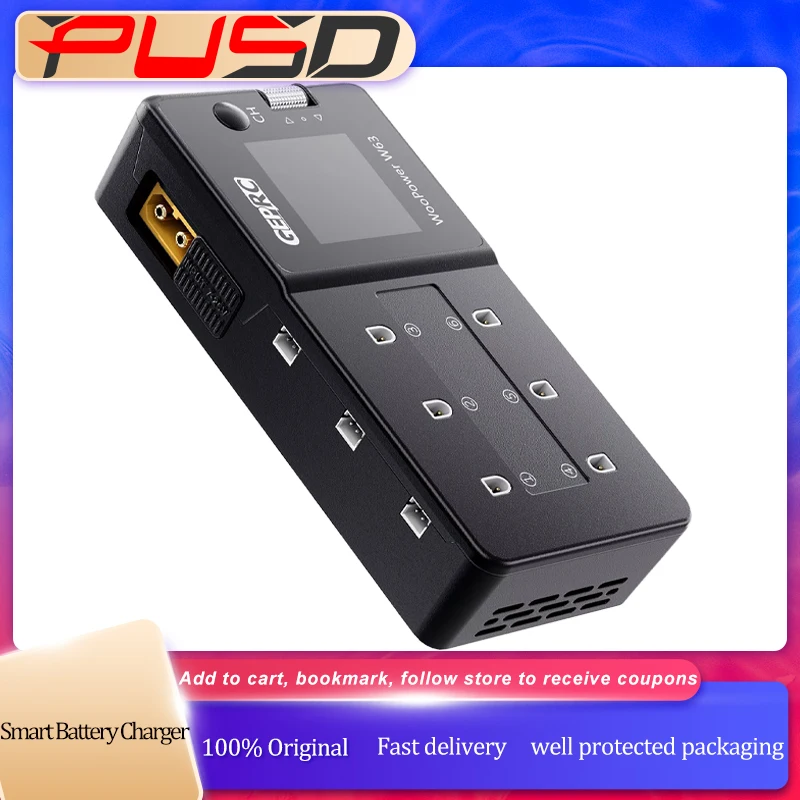 

GEPRC WooPower W63 RC Battery Charger 100W Smart LiPo LiHV LiFe Compatible Short-circuit Protection FPV Drone