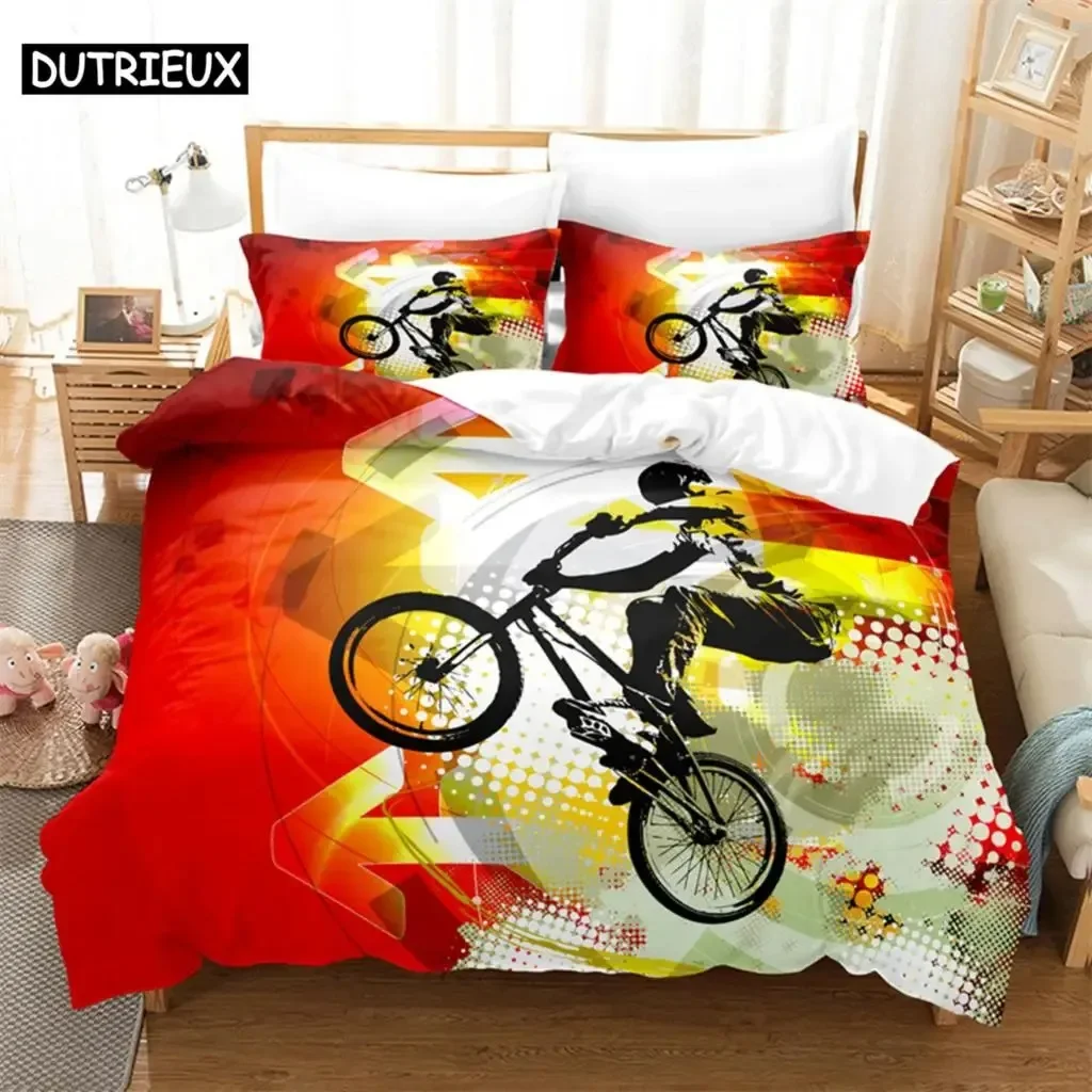 

Motorcycle Poster Comfortable Duvet Quilt Cover Pillowcase Bedding Set Children Bedroom Decoration Home Textile
