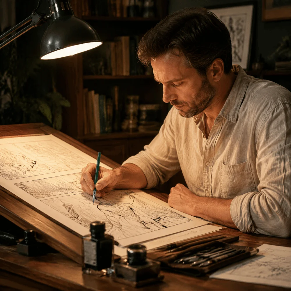 Multi Function Metal Masking Ruling Pen Green Handle Fine Artists Ruling Pen Comic Drawing Tool Hand Drafting