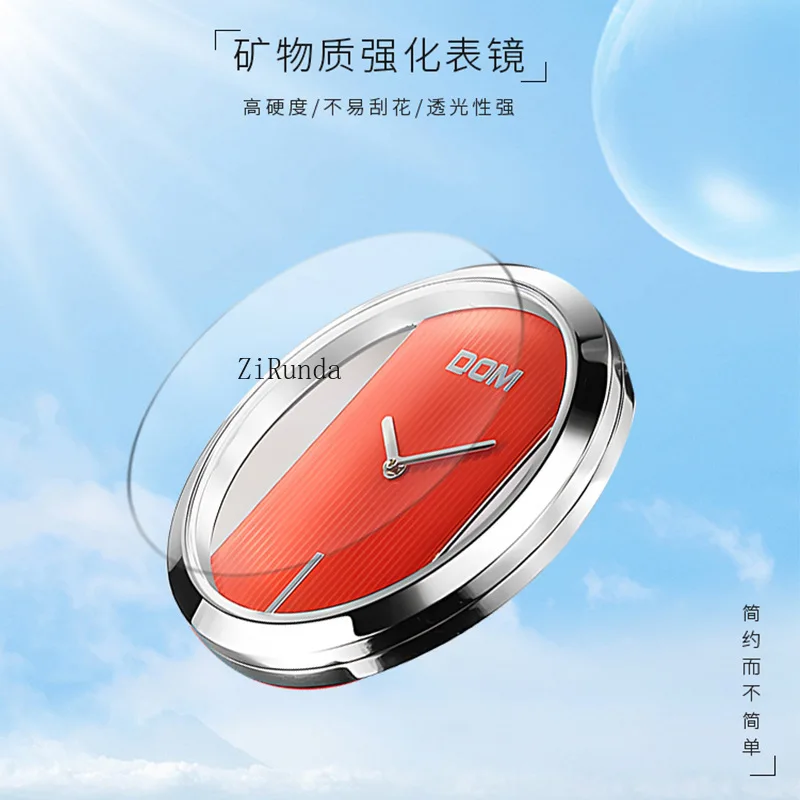 ساعة يد كلاسيكية مجوفة بسيطة من خلال نافذة كوارتز مقاومة للماء للنساء #5