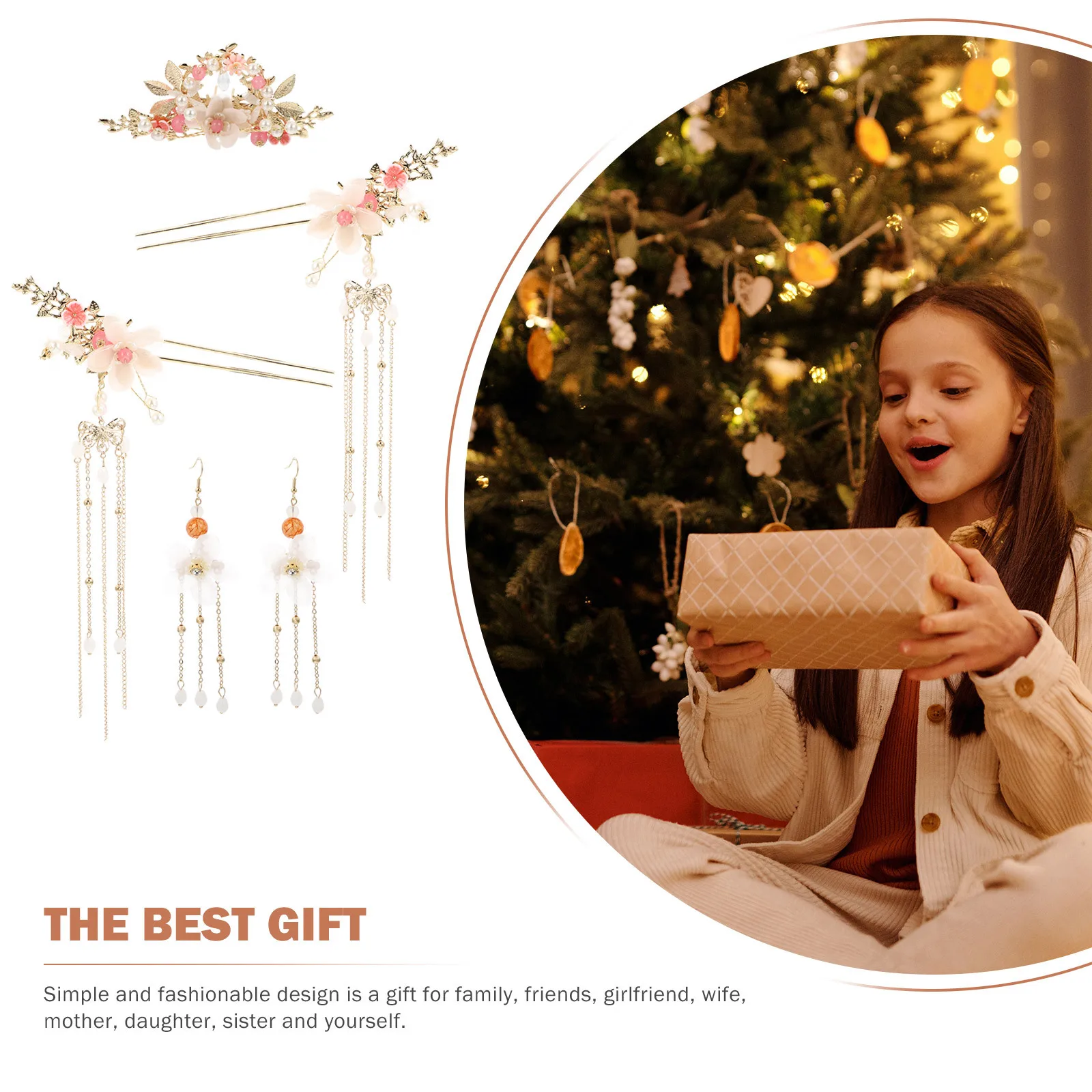 

1Set Vintage Hanfu Headdress Set Classical Chinese Style Hair Jewelry with Long Tassel for Bridal Wedding Party Prom Daily Wear