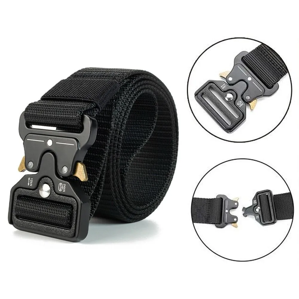 High Quality Outdoor Sport Men Belt Big Size Cloth Fabric Buckle Belt Combat Canvas Belt Outdoor Hunting