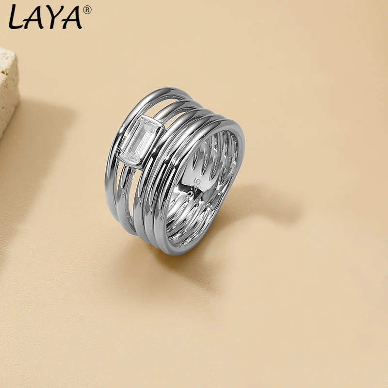 LAYA Finger Band Ring For Women 925 Sterling Silver High Quality Zircon Personalized Design Neutral Fashion Jewelry 2024 Trend