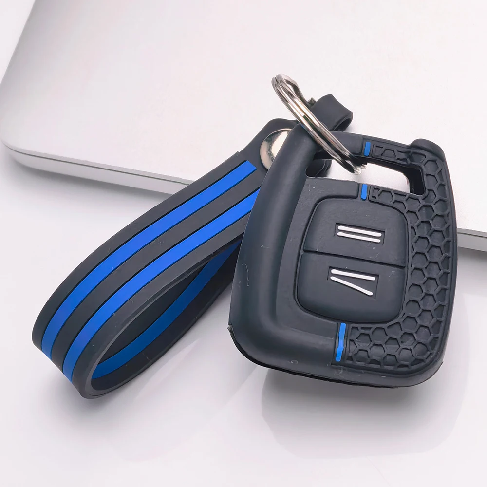 Key Cover for Opel Corsa Astra Adam Cascada Insignia Karl with Keychain Anti-Scratch Shockproof Soft Grip Button Friendly