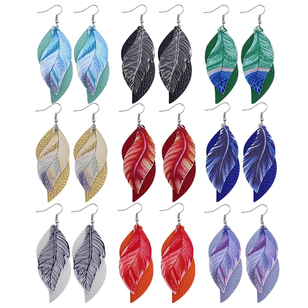 

Artificial Earrings Set Durable Fashion Accessories for Party Gifts Stylish Design Lightweight PU