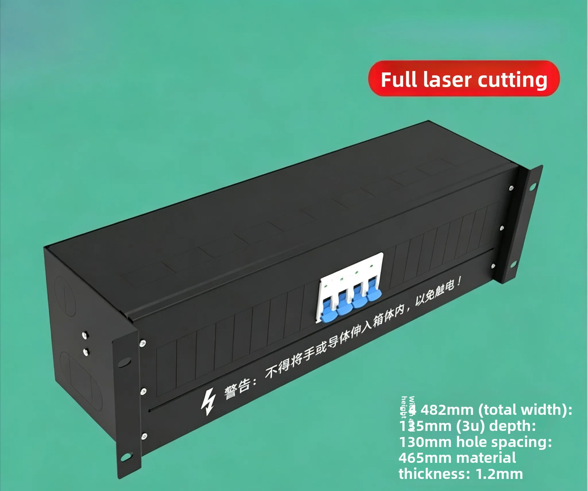 3U Rackmount AC Power Distribution Unit PDU Box with Circuit Breaker for UPS Server Room Telecom Cabinet