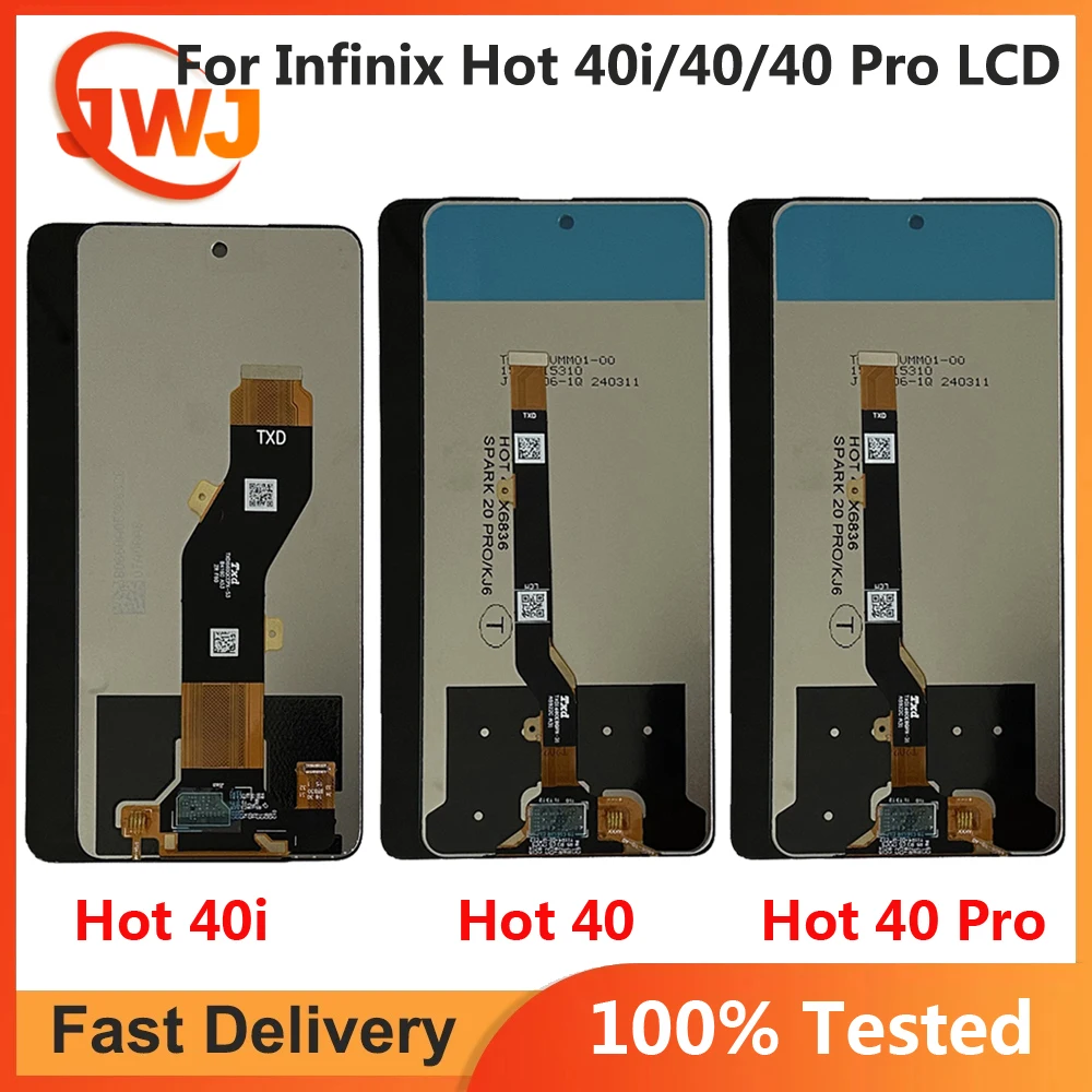 

100% Tested For Infinix Hot 40 Pro X6836 X6837 LCD Display Screen Touch Digitizer For Infinix Hot 40i X6528B Display LCD Parts