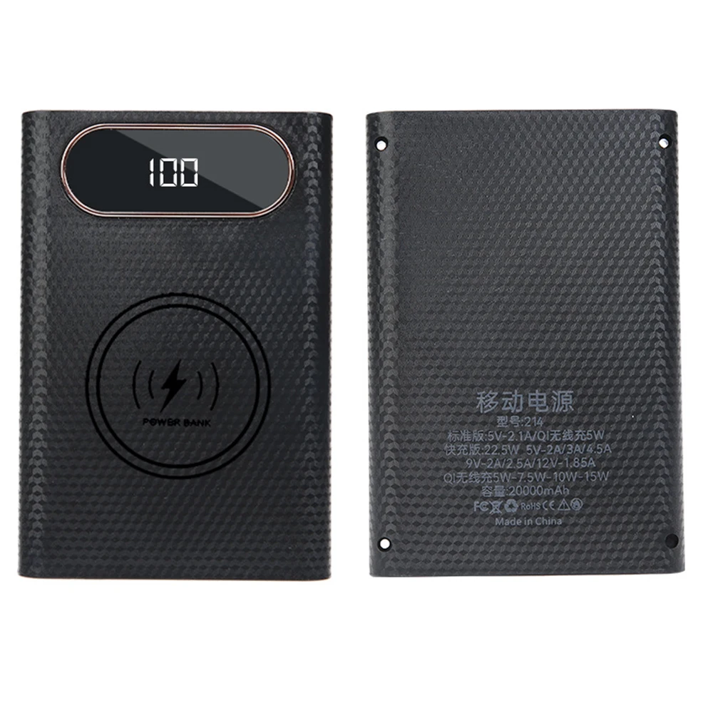 Pantalla LCD 4x21700 caja de batería carcasa de banco de energía caja externa QC3.0 carga rápida Protector de banco de energía sin batería