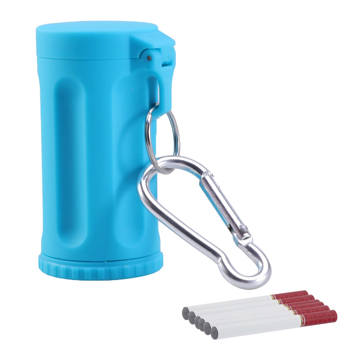 

Portable Keychain Ashtray Mini Pocket Smoke Ash Holder Flame Retardant Easy Clean Eco Friendly Gift For Friends Blue