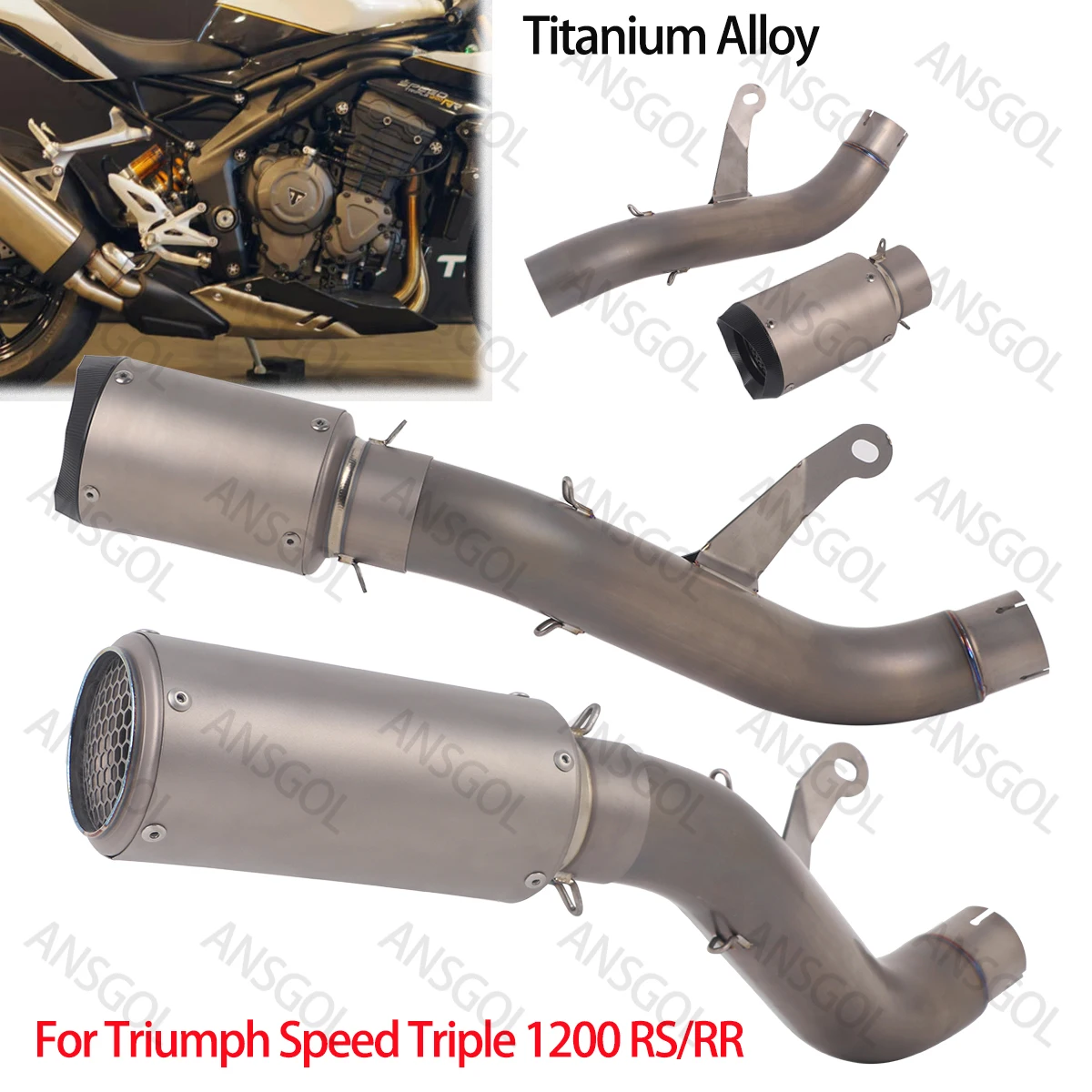 Tubo de enlace de Escape antideslizante para Triumph Speed Triple 1200RS 1200 RR 2022-2025 sistema de silenciador de Moto tubos modificar aleación de titanio