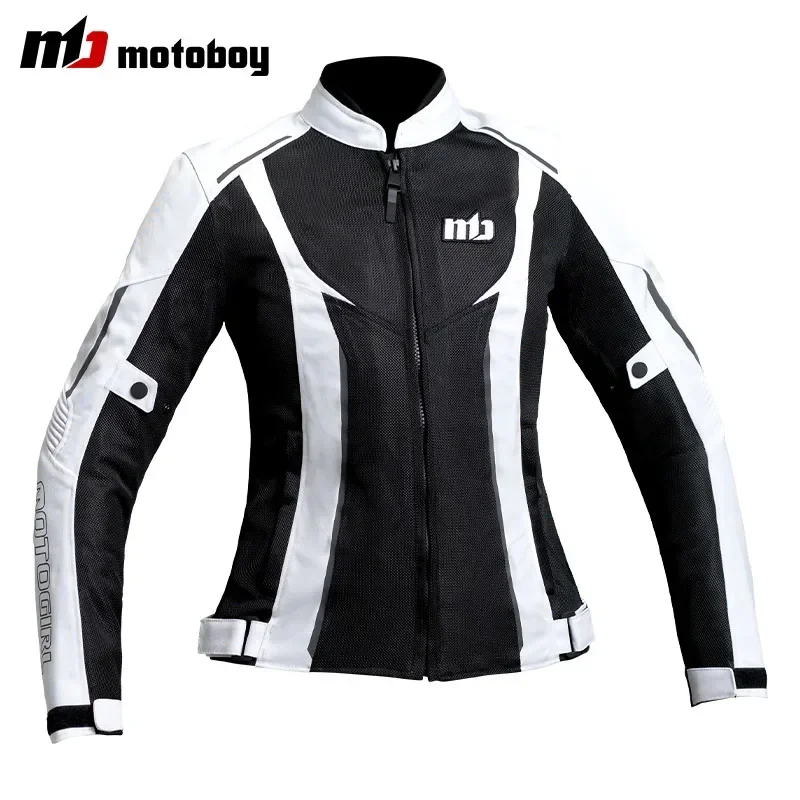 

Motoboy Motorcycle Jacket Women's Spring and Summer Locomotive Riding Jacke Mesh Breathable Anti-drop Female Motorcycle Jacket