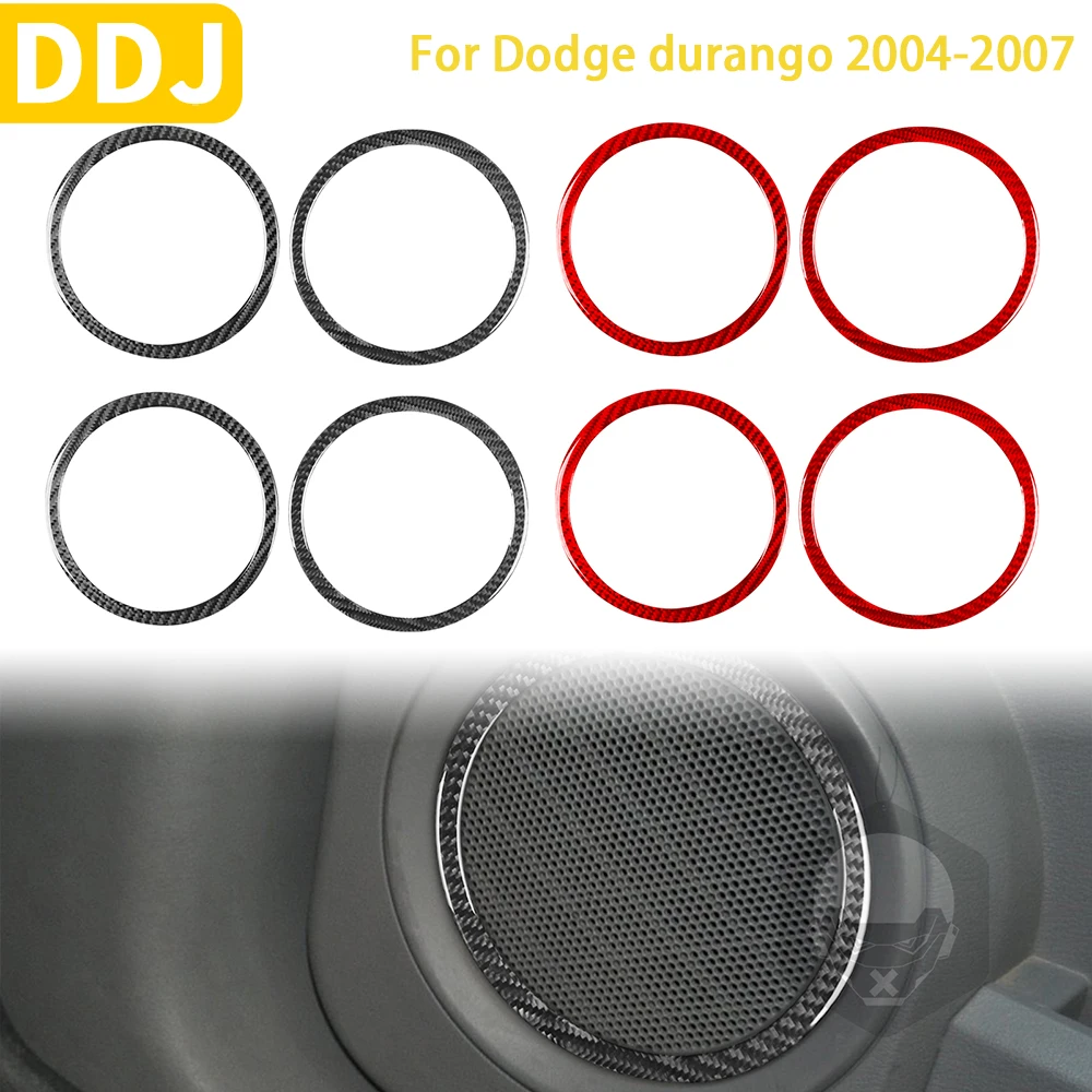 

For Dodge Durango 2004 2005 2006 2007 Accessories Carbon Fiber Car Interior Door Horn Ring Trim Sticker