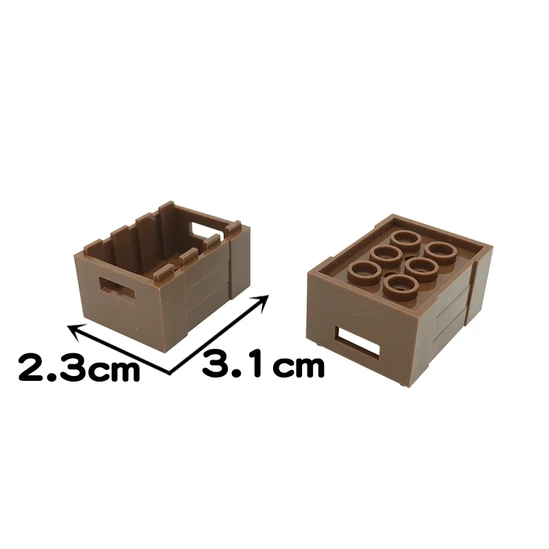 Building Block Container 3x4 Fruit Basin Flowerpot Wooden Frame Box for Groceries Compatible with Lego Toy Brick 30150 64951