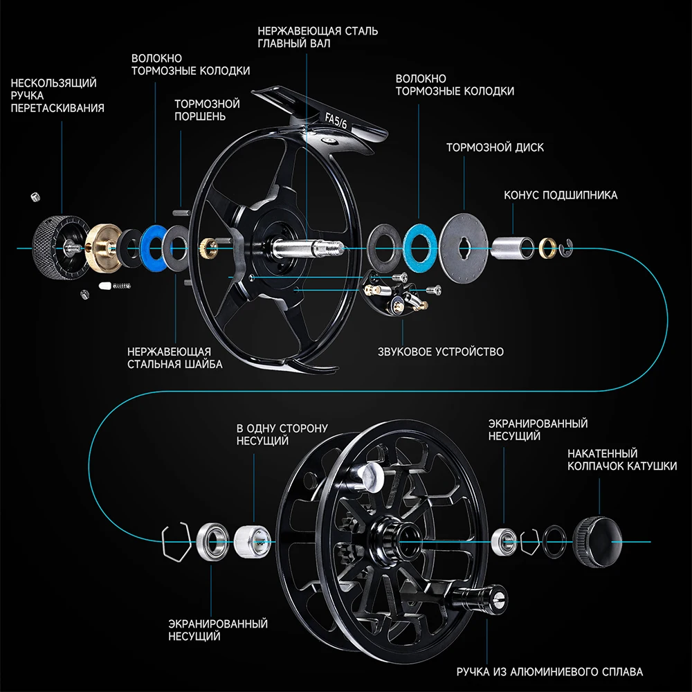 LEOFISHING Star Fly Fishing Wheel Aluminum Alloy FA3/4 FA5/6 FA7/8 Front Fishing Reel Gear Equipment Goods Accessory