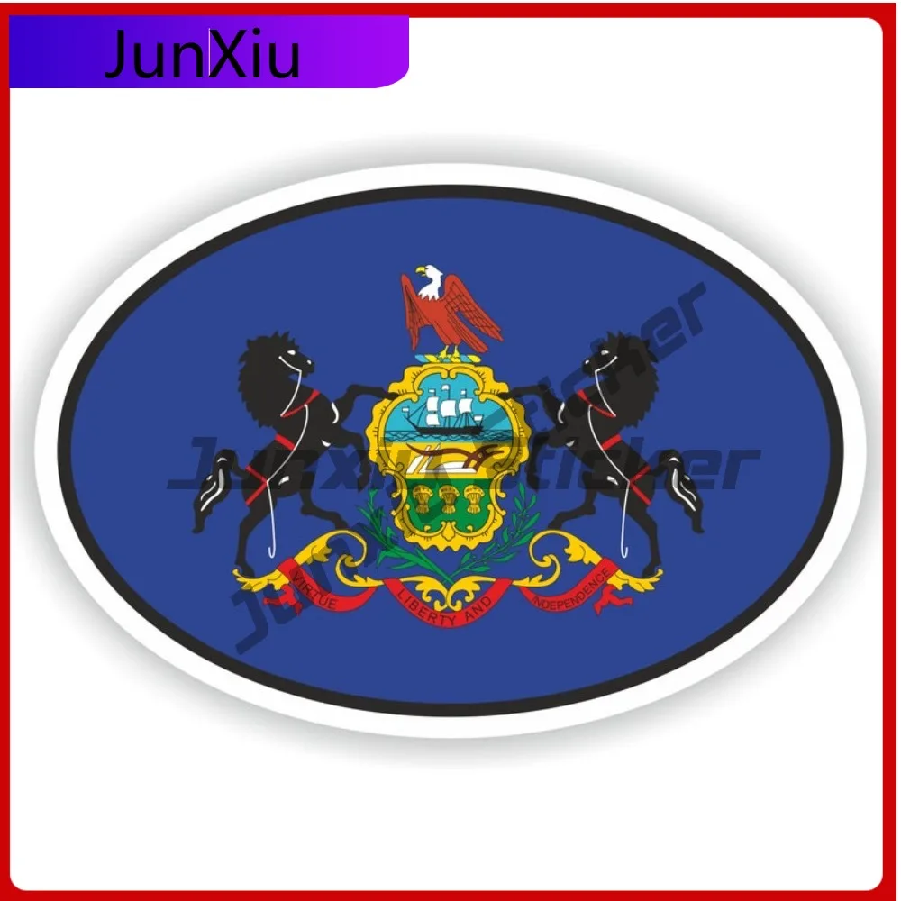 

Pennsylvania Oval Flag Sticker Waterproof Decals Scratch Cover Custom Pictures Waterproof Decals Decoration Car Sticker Camping