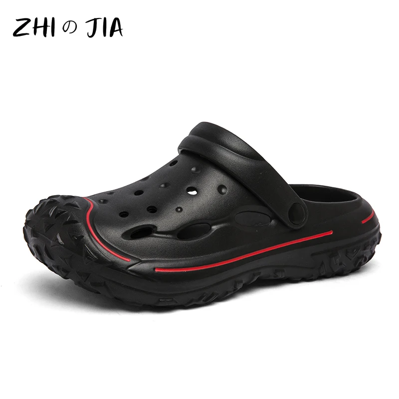 

Летние сандалии, мужские популярные тапочки на толстой подошве, обувь с отверстиями из ЭВА, уличная дышащая пляжная быстросохнущая обувь, обувь большого размера