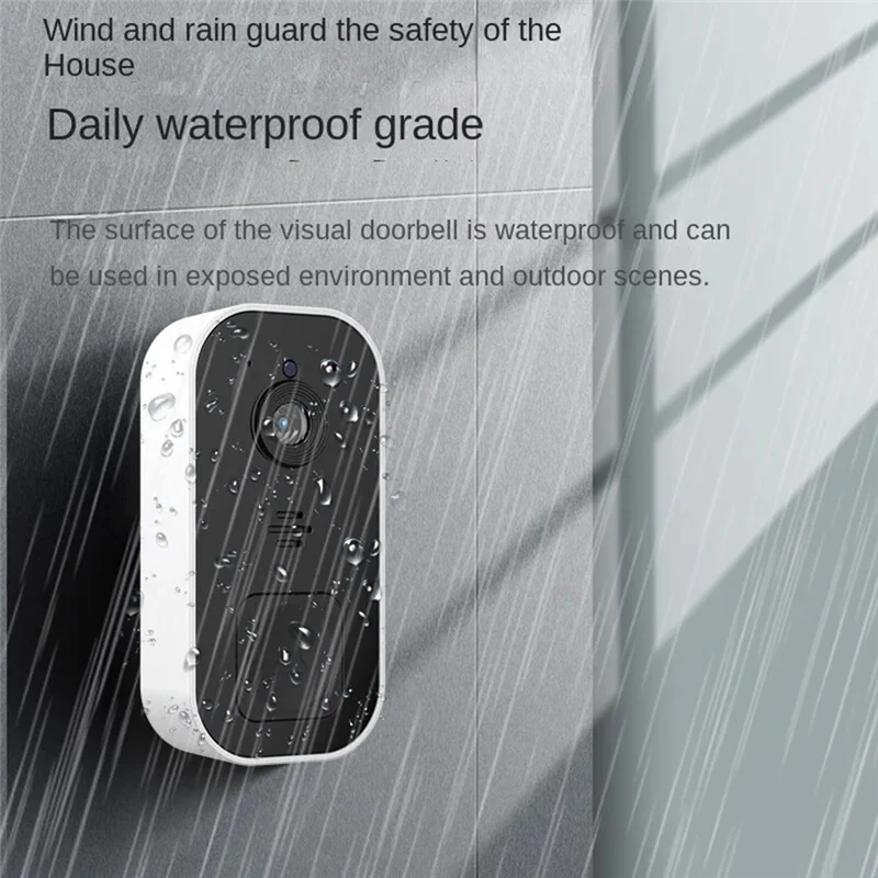 B27B Smart Visual Doorbell Wireless Remote Home High-Definition Night Vision Monitor Video Intercom Doorbell-Black Easy To Use