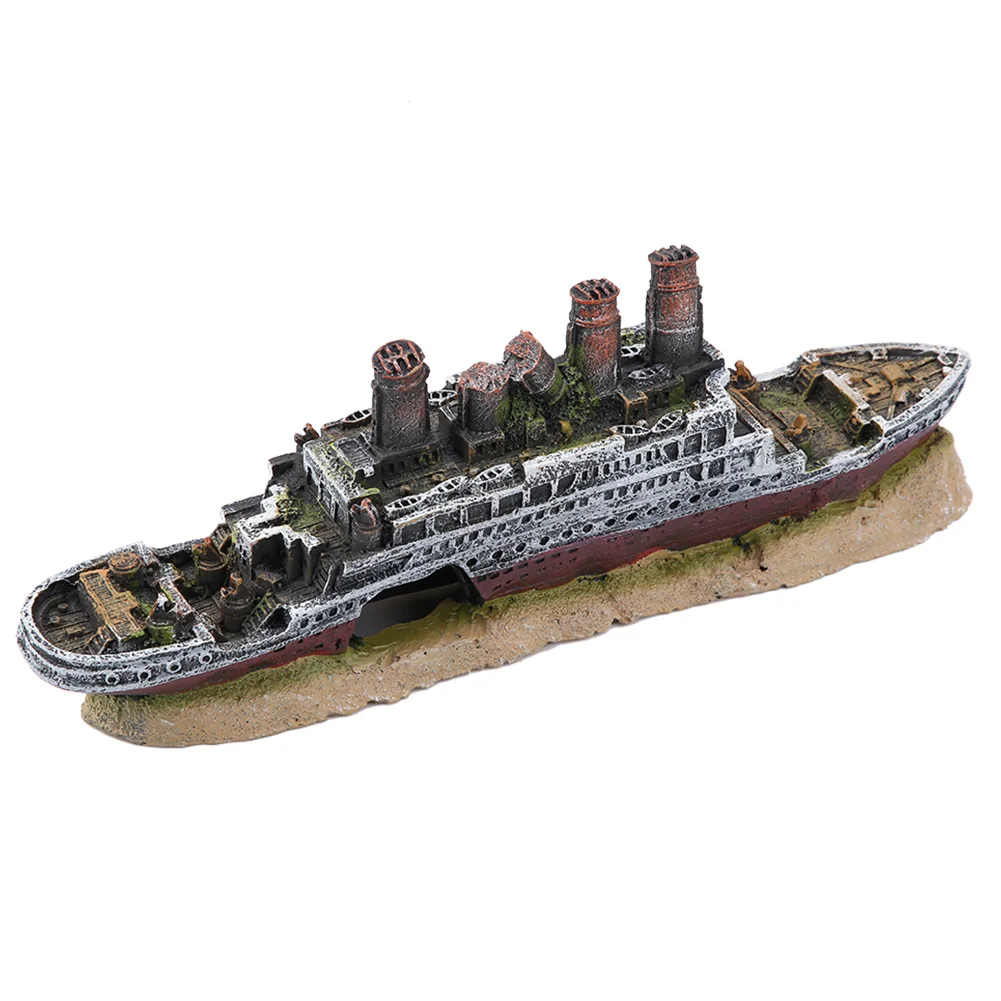 ZK20 Titanic Lost Wrecked Boat Ship Aquarium Decoration Ornament Wreck Ornaments