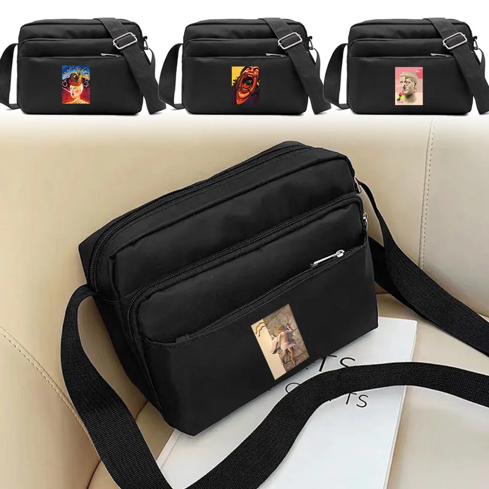 

Funny Series Crossbody Bag Casual Shoulder Bag Multipocket Storage Outings Portable Large Capacity Adjustable Strap Shopping Bag